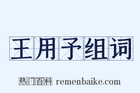 王用予组词是什么意思的图片